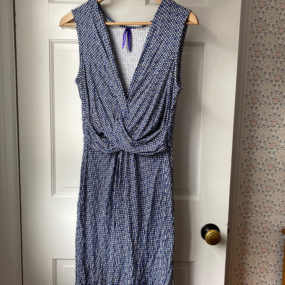 Seraphine Maternity dress blue geo